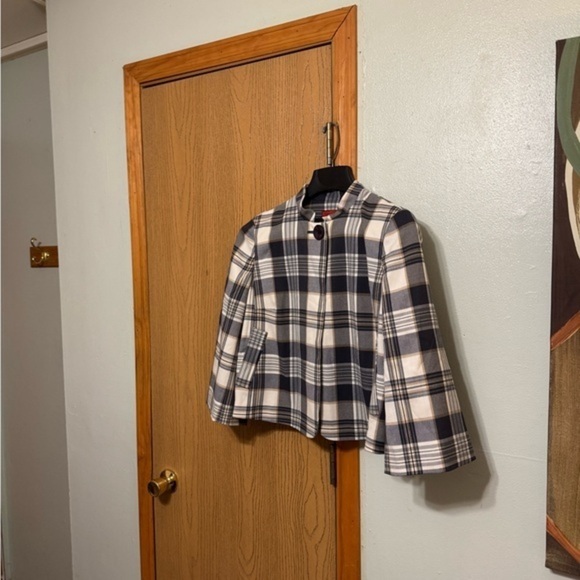 Tapemeasure Size 14 Multi-Color w/Plaid Print One-Button Blazer/Jacket - EUC - Picture 1 of 4